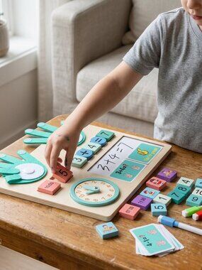 Wooden Bee Magnetic Maze, Montessori Fine Motor Counting Toy